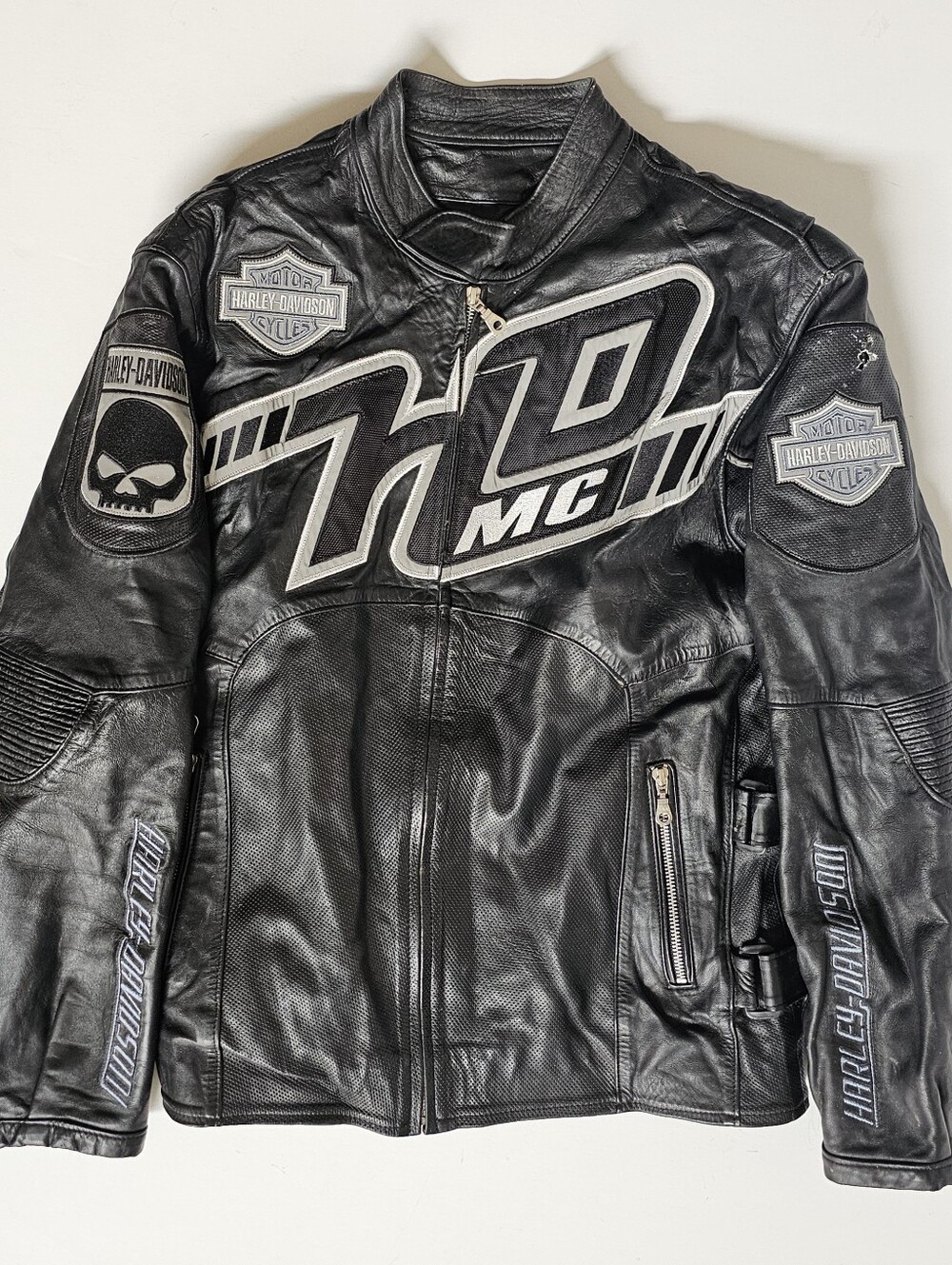 RARE Vintage Harley Davidson Leather Jacket - Mile Marker HD-MC 3000cc - Size M
